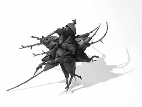 Carbon Star – Carbonised paper and hawthorns